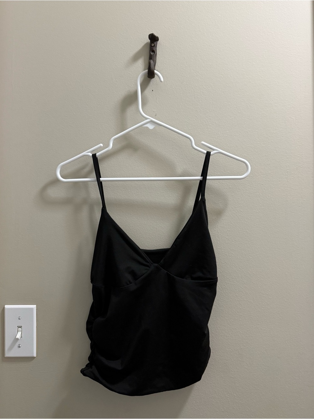 Black Women's V-Neck Spaghetti Strap Tank Top